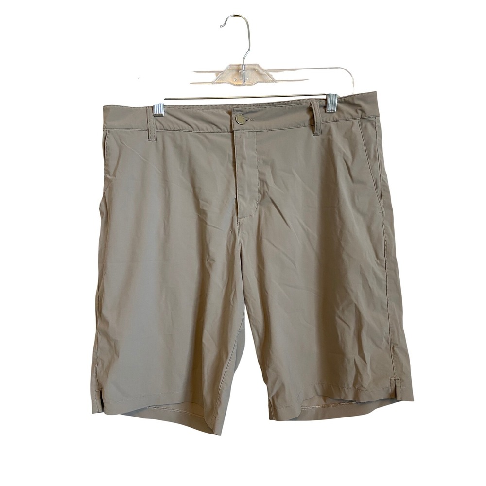 Rhone Flat‎ Front Resort Shorts Mens Size 34 Tan Tech Stretch Golf Summer Casual